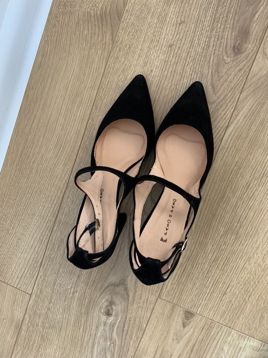 Buty czółenka czarne skórzane basic paso a paso