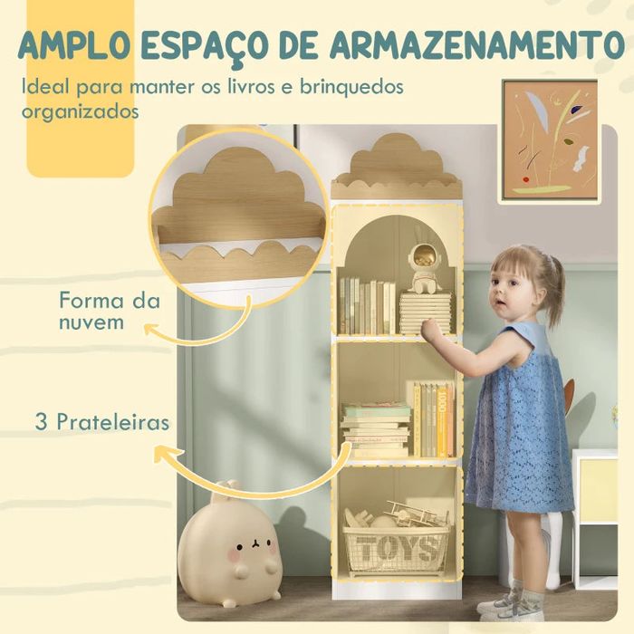 AIYAPLAY Estante para Livros Infantil de 3 Niveis Estante de Livros pa