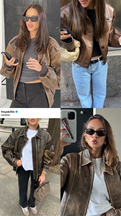 Нова Шкіряна куртка S Massimo dutti