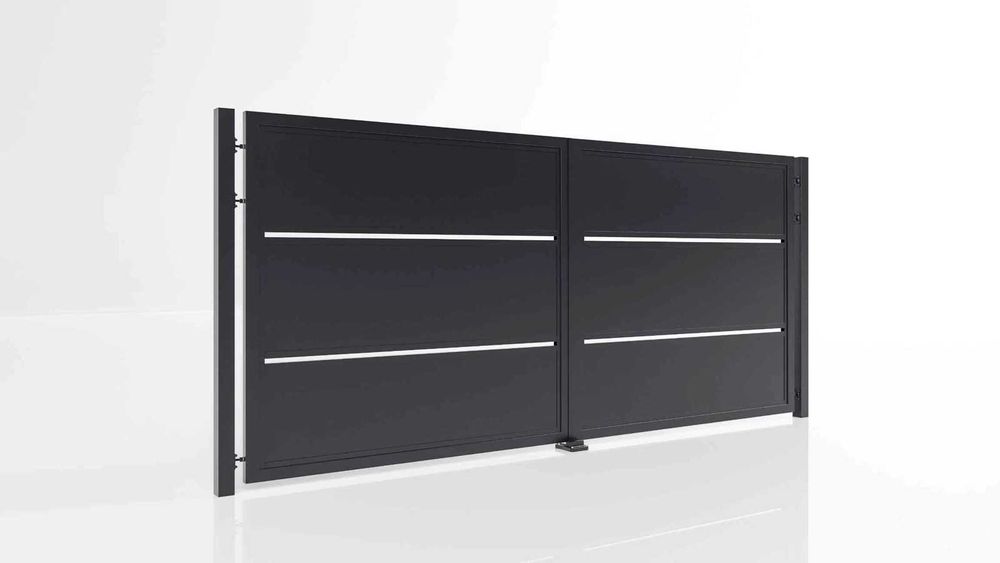 Brama Modułowa Skrzydłowa 350x191,5 cm Antracyt RAL 7016 Styrodur XPS