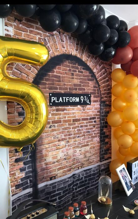 Pano de fundo, mural de parede, festa do Harry Potter, platform 9 3/4
