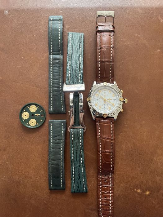 Relogio breitling cronomat aço e ouro e raymond weill modelo othelo.