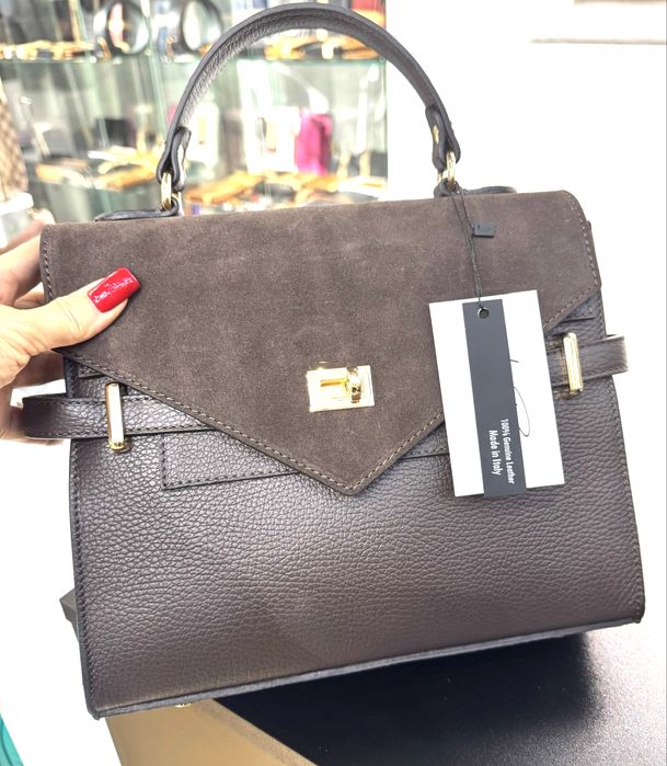 Сумка замшева тауп хакі олива чорна зелена руда Замшевая сумка Италия