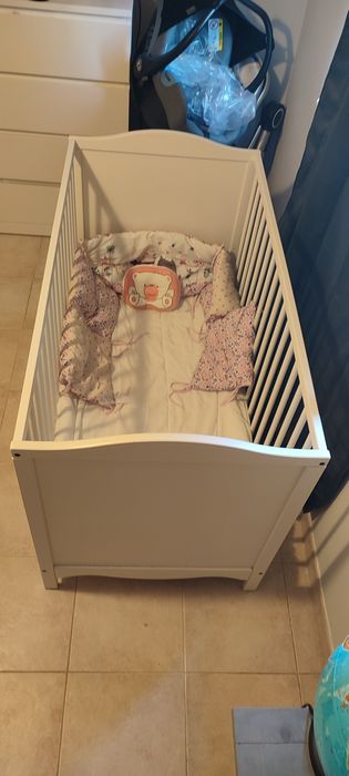 Berço, branco, 60x120 cm SUNDVIK Ikea com colchão novo incluído