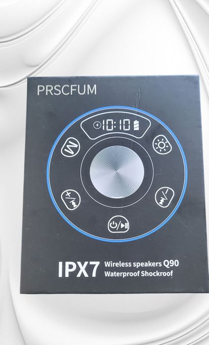 Głośnik Prysznicowy Bluetooth IPX7, LED, FM, Mikrofon,muzyka Bass