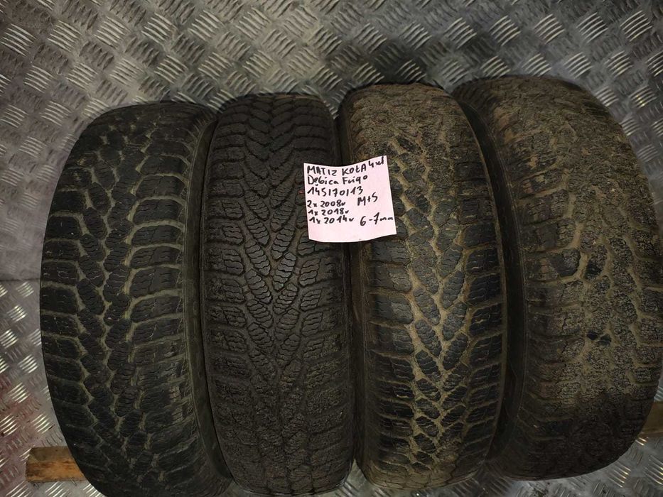 matiz koła 4szt 145/70/13 2x2008r 1x2018r 1x2014r 6-7mm