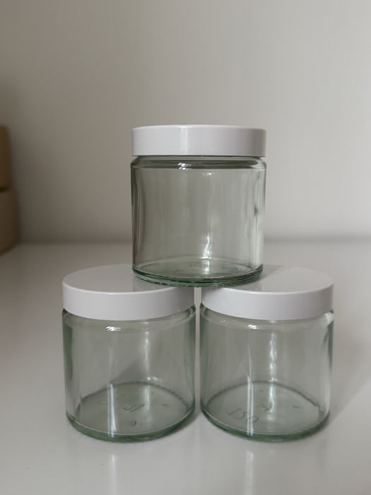 Скляна баночка для крему, тара для свічок, банка для крему