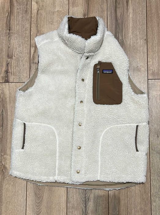 kamizelka PATAGONIA dwustronna nowa bezowa meska XL bezrekawnik