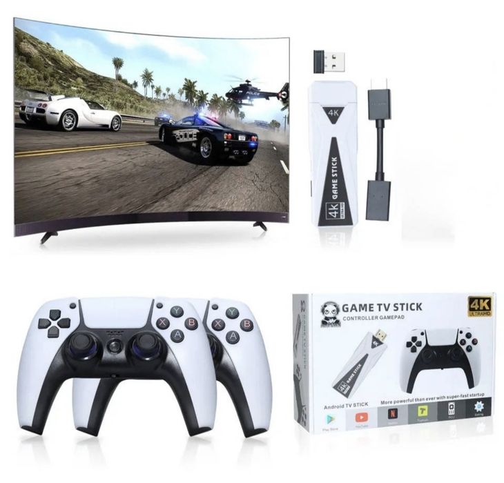 Ігрова приставка GT69 4K HDMI на 128 Gb + два бездротові джойстики, консоль для телевізора на Android