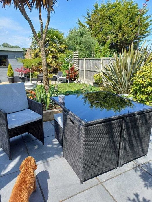 Conjunto de rattan MANHATTAN cinzento