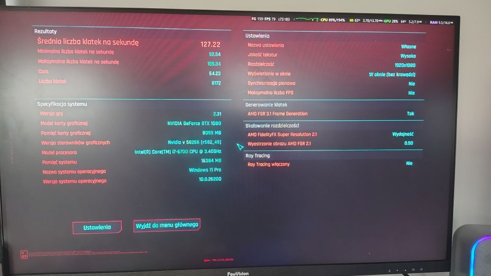 Wydajny PC do gier, gwarancja ,i7 / GPU 8GB / 16GB RAM ddr4/ SSD+HDD 1 tb/Windows 11