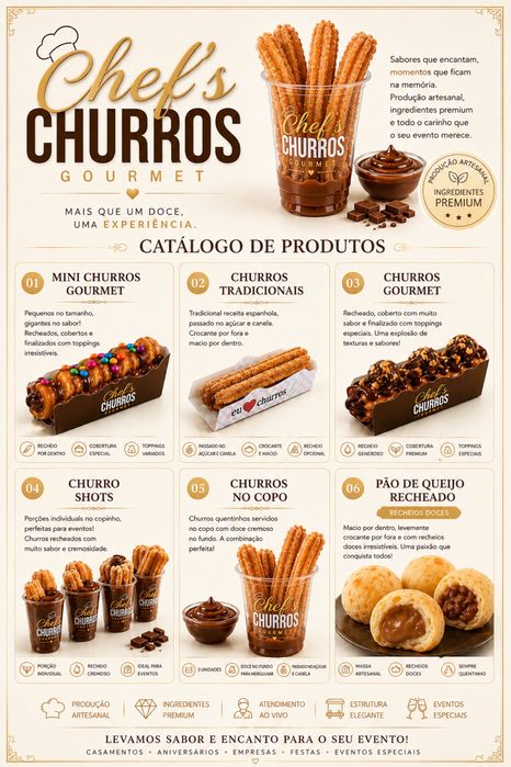 Churros gourmet para eventos - Mais que um doce, uma experiencia Gourmet!