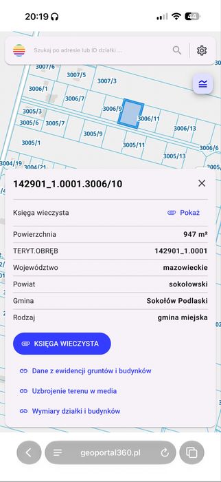 Działka 950m2 ul. Żytnia