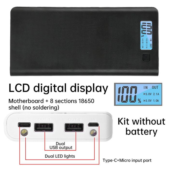 Коробки, корпуса, холдери для самостійної збірки павербанк.