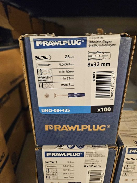 Kołek rozporowy fi 8 z wkrętem 4,5x35 UNO