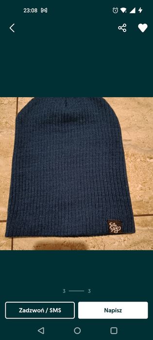 Czapka niebieska, nowa firmy Sinsay.