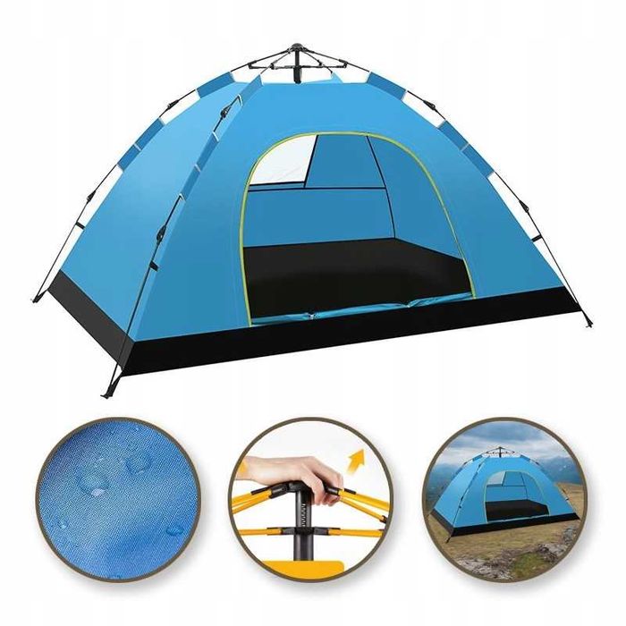 Namiot Kempingowy Składany 2-3 Osobowy 200x140x115cm Bal12n