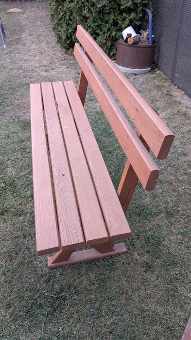 Komplet mebli ogrodowych drewno, stół i 2 ławki