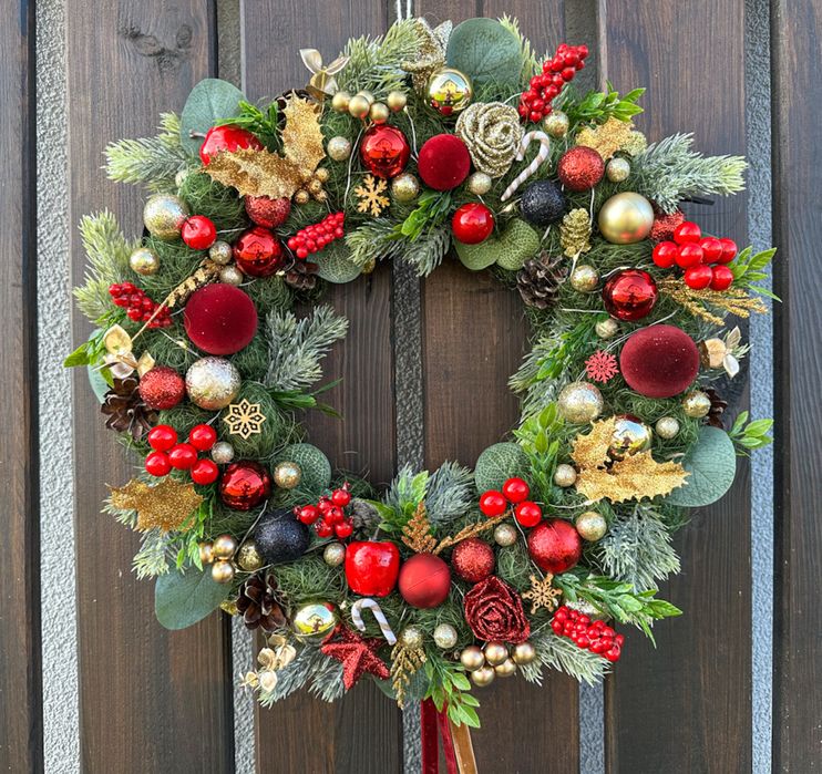 Wianek na drzwi ze światełkami 38cm 251209