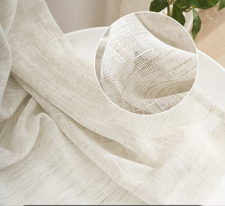 Штори тюль комплект НАТУРАЛЬНИЙ ЛЬОН