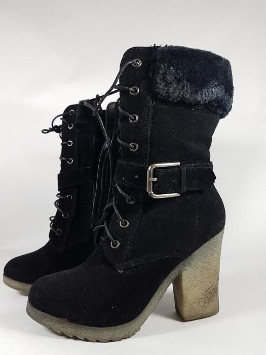 EVEN&ODD botki damskie czarne OCIEPLEON R 39