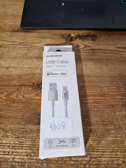 Kabel Silver Monkey USB - Apple Lightning 2 m biały (4308)