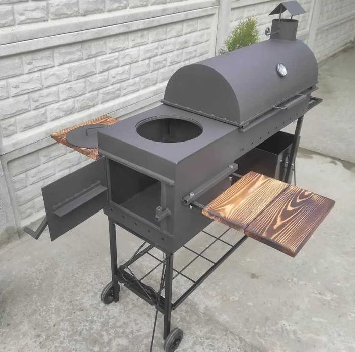 3мм + Посилення 10мм! Мангал Стаціонарний + Піч під Казан! Коптильня