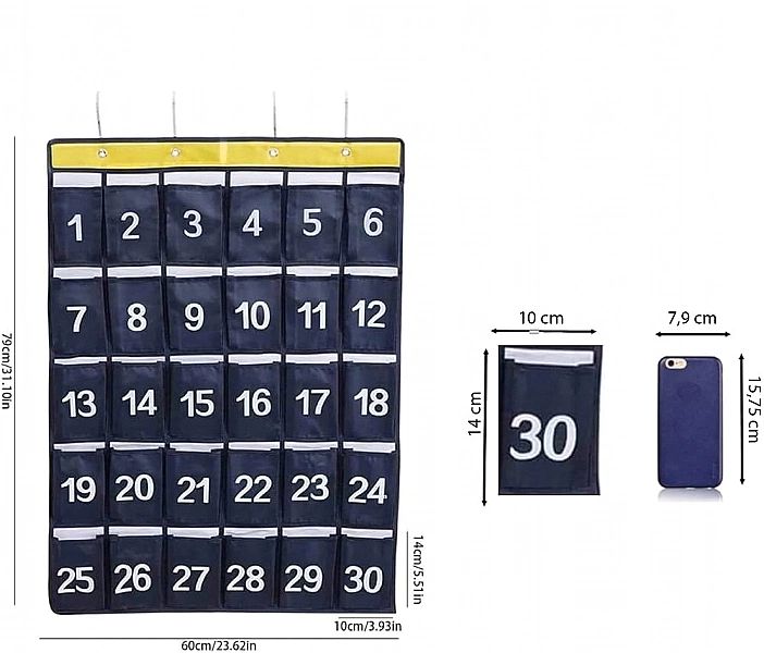 Organizer na Smartfony Telefony - Kieszonki Przechowywania do Szkoły B