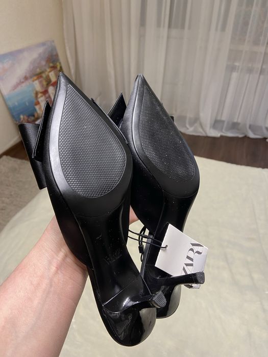 Акция! Скидка !Сатиновые Мюли с бантом zara 38