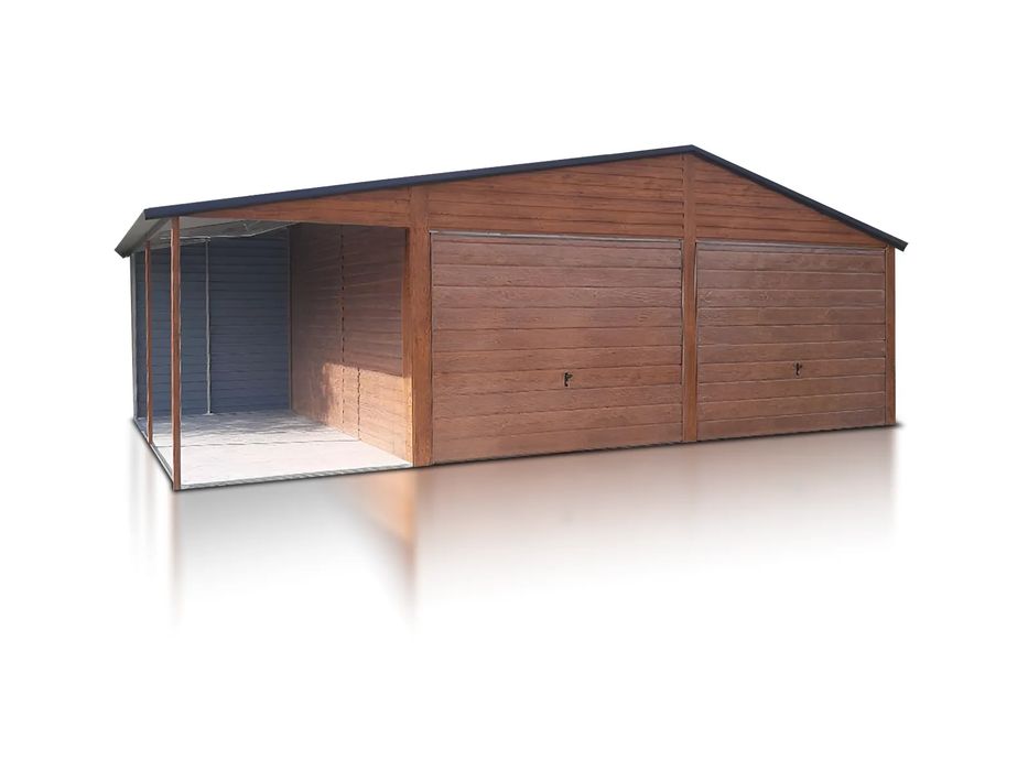 Garaż blaszany dwustanowiskowy 6x5 m wiata 2 m garaże blaszane