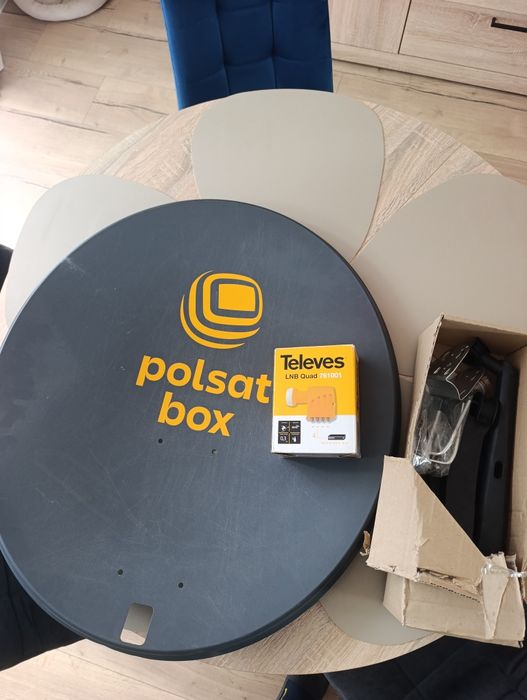 Nowa antena setelirna TV Polsat box + konwerter Televes  Quad 4 wyjścia