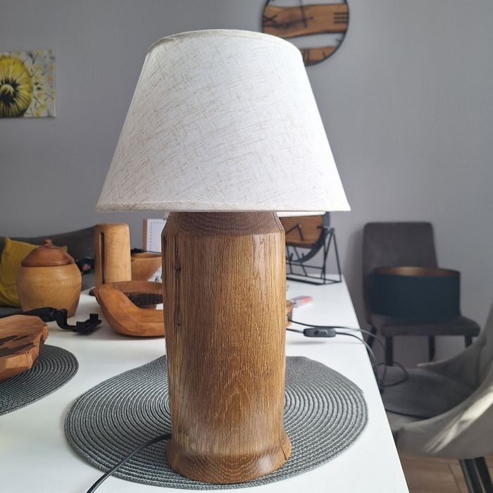 Lampki nocne x 2szt. dębowe 40cm, rękodzieło