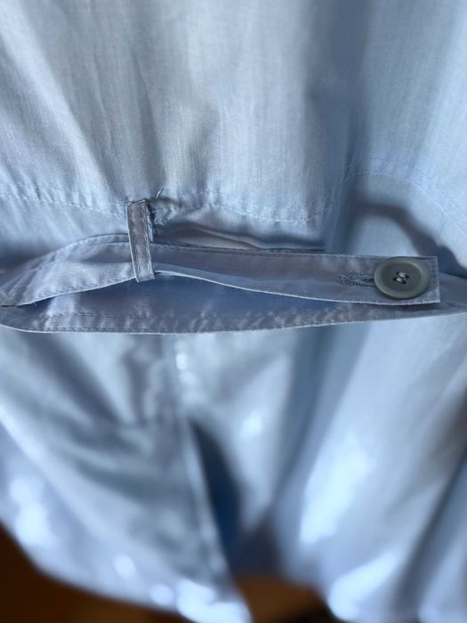 Dlugi plaszcz meski w blekitnym kolorze