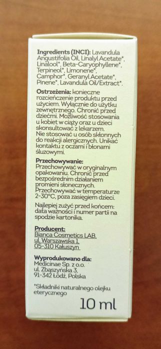 Olejek lawendowy 10 ml