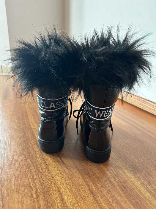 buty śniegowce czarne