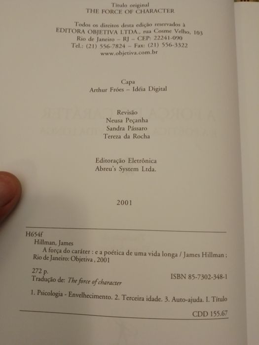 A força do caracter e a poética de uma vida longa-1 edicao -12E-Refeiçao Bébé,-2E Desde 2E