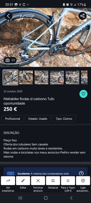 Rodas de carbono calços