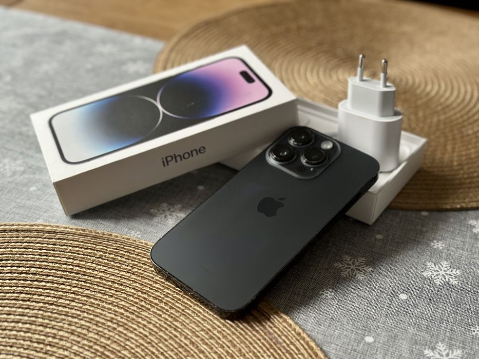 iPhone 14 Pro 128GB Black | Bez blokad | Nowa bateria | Zestaw