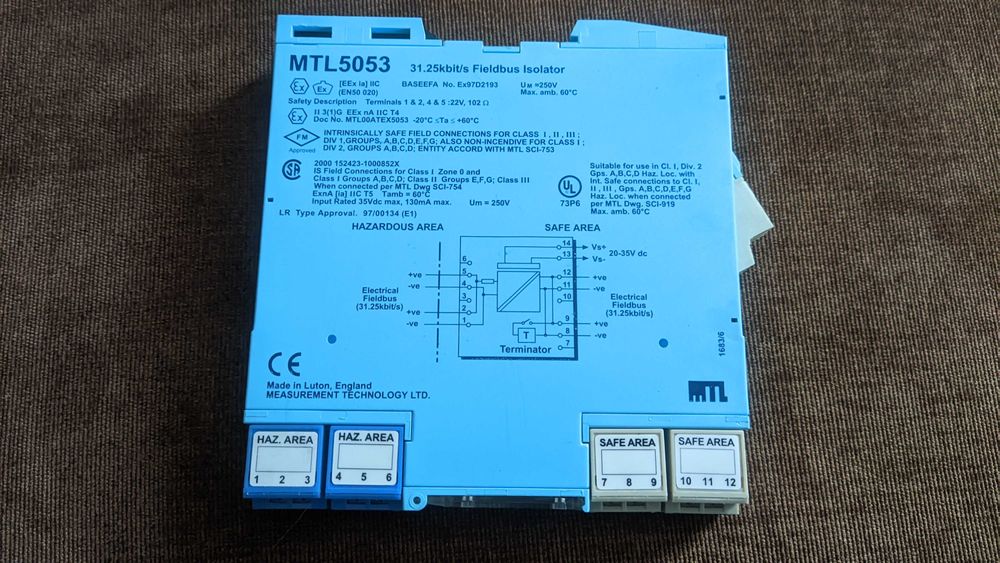 Moduł bariery iskrobezpiecznej Fieldbus RS485