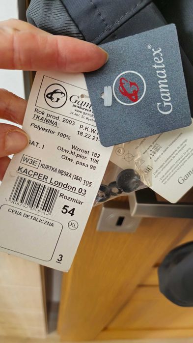 NOWA kurtka męska wiosenna Gamatex 54/56
