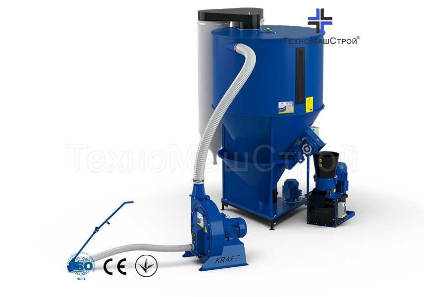 Лінія гранулювання комбікорма зернодробарка  кормозмішувач  гранулятор