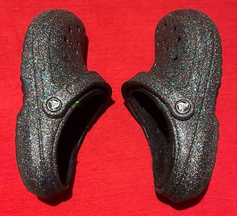 Crocs утеплені капці крокси оригінал з блискітками М4W6 23,5см р.37