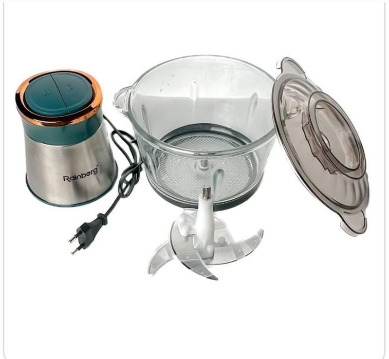 Кухонний  подрібнювач блендер зі скляною чашею Rainderg 2201-1300вт.