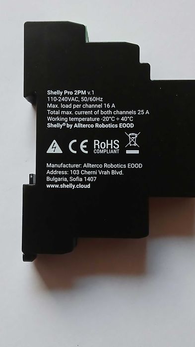 Shelly Pro 2 PM-2-kanałowy sterownik WiFi 230V-aplikacja Android/iOS**