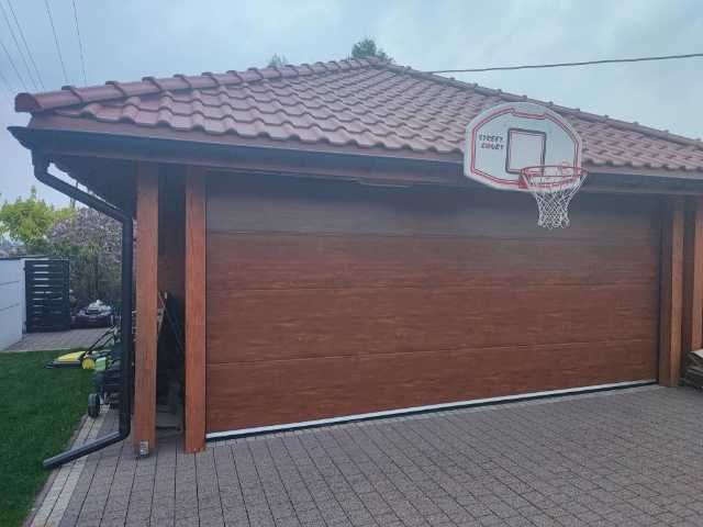 Brama garażowa segmentowa 3000x2500 złoty dąb Czyste powietrze