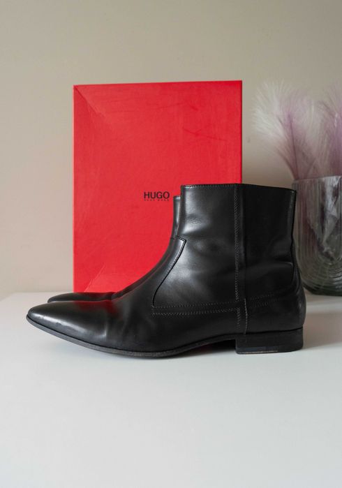 Hugo Boss męskie buty skóra bydlęca chelsea boots