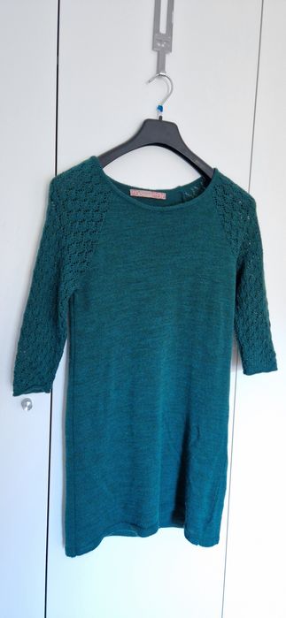 Vestido verde de lã