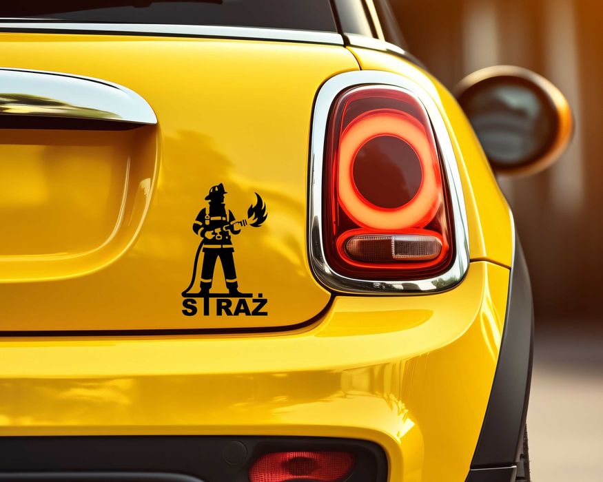 Naklejka STRAŻ POŻARNA - 14x9cm - na telefon, laptop, samochód