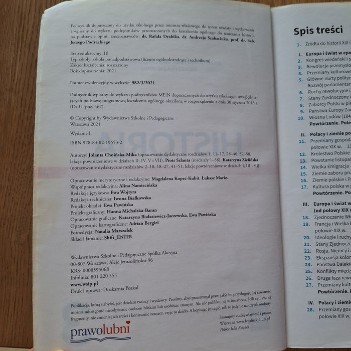 Podręcznik do historii klasa 3.