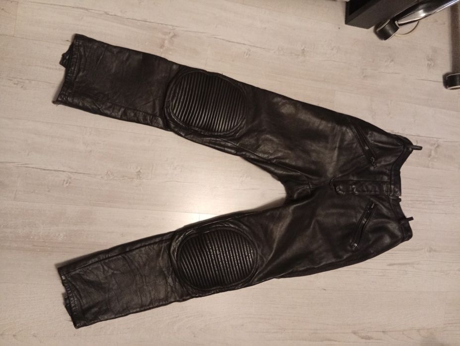 Spodnie skórzane na motor